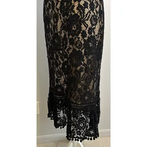 VTG Y2K Black Lace Overlay Dress Romantic Whimsygoth Sexy Vixen Cocktail Sz 10 - Picture 10 of 16